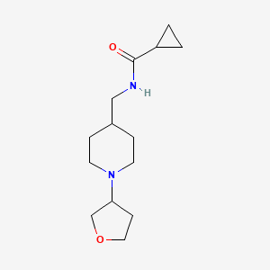 molecular formula C14H24N2O2 B2645900 N-((1-(四氢呋喃-3-基)哌啶-4-基)甲基)环丙烷甲酰胺 CAS No. 2034294-54-5