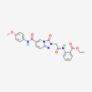 ethyl 2-(2-(6-((4-methoxyphenyl)carbamoyl)-3-oxo-[1,2,4]triazolo[4,3-a]pyridin-2(3H)-yl)acetamido)benzoate