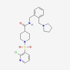 molecular formula C23H29ClN4O3S B2645905 1-[(2-chloropyridin-3-yl)sulfonyl]-N-({2-[(pyrrolidin-1-yl)methyl]phenyl}methyl)piperidine-4-carboxamide CAS No. 1295152-18-9