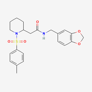 molecular formula C22H26N2O5S B2645913 N-(benzo[d][1,3]dioxol-5-ylmethyl)-2-(1-tosylpiperidin-2-yl)acetamide CAS No. 941990-19-8