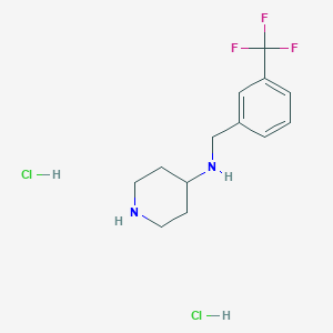 molecular formula C13H19Cl2F3N2 B2645925 N-[3-(三氟甲基)苄基]哌啶-4-胺二盐酸盐 CAS No. 1707602-13-8