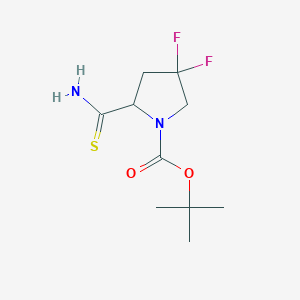 molecular formula C10H16F2N2O2S B2645927 Tert-butyl 2-carbamothioyl-4,4-difluoropyrrolidine-1-carboxylate CAS No. 1824332-69-5