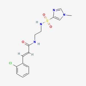 molecular formula C15H17ClN4O3S B2645930 (E)-3-(2-chlorophenyl)-N-(2-(1-methyl-1H-imidazole-4-sulfonamido)ethyl)acrylamide CAS No. 1799002-71-3