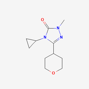 molecular formula C11H17N3O2 B2645931 4-cyclopropyl-1-methyl-3-(oxan-4-yl)-4,5-dihydro-1H-1,2,4-triazol-5-one CAS No. 2197811-88-2