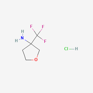 molecular formula C5H9ClF3NO B2645937 3-(三氟甲基)氧杂环-3-胺；盐酸盐 CAS No. 1638269-35-8