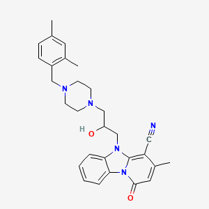 5-[3-[4-[(2,4-Dimethylphenyl)methyl]piperazin-1-yl]-2-hydroxypropyl]-3-methyl-1-oxopyrido[1,2-a]benzimidazole-4-carbonitrile