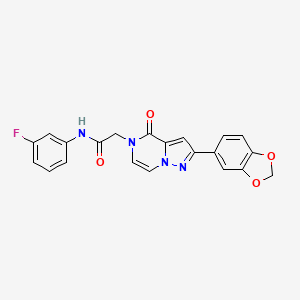 2-[2-(1,3-benzodioxol-5-yl)-4-oxopyrazolo[1,5-a]pyrazin-5(4H)-yl]-N-(3-fluorophenyl)acetamide