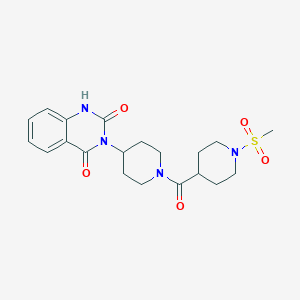 molecular formula C20H26N4O5S B2645947 3-(1-(1-(methylsulfonyl)piperidine-4-carbonyl)piperidin-4-yl)quinazoline-2,4(1H,3H)-dione CAS No. 2034415-18-2