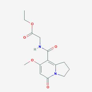 Ethyl 2-(7-methoxy-5-oxo-1,2,3,5-tetrahydroindolizine-8-carboxamido)acetate