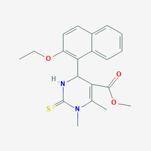 molecular formula C20H22N2O3S B2645966 4-(2-乙氧基萘-1-基)-1,6-二甲基-2-硫代-1,2,3,4-四氢嘧啶-5-甲酸甲酯 CAS No. 324037-58-3
