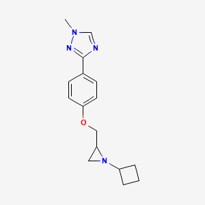 molecular formula C16H20N4O B2645983 3-[4-[(1-Cyclobutylaziridin-2-yl)methoxy]phenyl]-1-methyl-1,2,4-triazole CAS No. 2411264-00-9