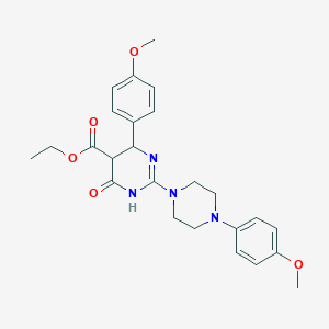 Ethyl 6-(4-methoxyphenyl)-2-[4-(4-methoxyphenyl)piperazin-1-yl]-4-oxo-1,4,5,6-tetrahydropyrimidine-5-carboxylate