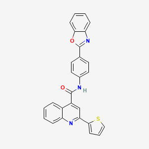 N-(4-(benzo[d]oxazol-2-yl)phenyl)-2-(thiophen-2-yl)quinoline-4-carboxamide