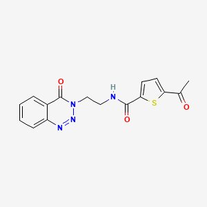 molecular formula C16H14N4O3S B2646005 5-acetyl-N-(2-(4-oxobenzo[d][1,2,3]triazin-3(4H)-yl)ethyl)thiophene-2-carboxamide CAS No. 2034416-81-2