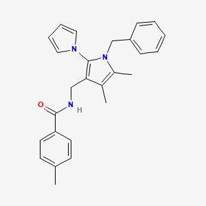 molecular formula C26H27N3O B2646012 N-[(1-benzyl-4,5-dimethyl-2-pyrrol-1-ylpyrrol-3-yl)methyl]-4-methylbenzamide CAS No. 478076-96-9