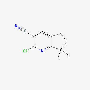 2-Chloro-7,7-dimethyl-5H,6H,7H-cyclopenta[b]pyridine-3-carbonitrile