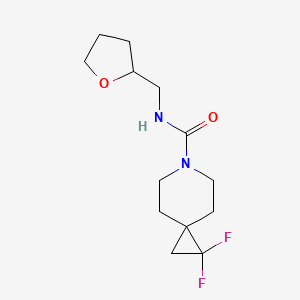 molecular formula C13H20F2N2O2 B2646019 2,2-Difluoro-N-(oxolan-2-ylmethyl)-6-azaspiro[2.5]octane-6-carboxamide CAS No. 2309729-75-5