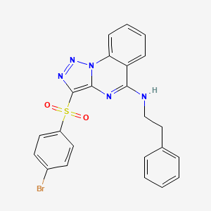 molecular formula C23H18BrN5O2S B2646024 3-((4-bromophenyl)sulfonyl)-N-phenethyl-[1,2,3]triazolo[1,5-a]quinazolin-5-amine CAS No. 895640-19-4