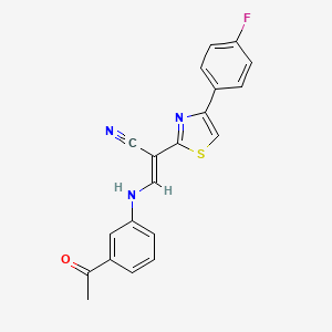 molecular formula C20H14FN3OS B2646025 (E)-3-((3-acetylphenyl)amino)-2-(4-(4-fluorophenyl)thiazol-2-yl)acrylonitrile CAS No. 683258-58-4