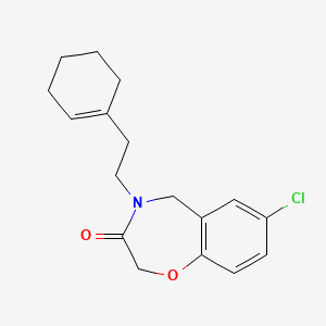 molecular formula C17H20ClNO2 B2646026 7-chloro-4-(2-cyclohex-1-en-1-ylethyl)-4,5-dihydro-1,4-benzoxazepin-3(2H)-one CAS No. 1326898-03-6