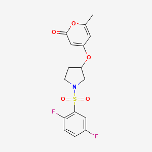 4-((1-((2,5-difluorophenyl)sulfonyl)pyrrolidin-3-yl)oxy)-6-methyl-2H-pyran-2-one