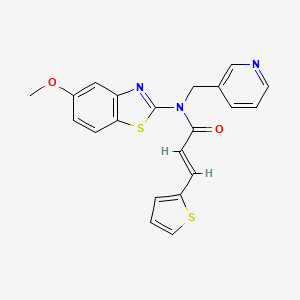 molecular formula C21H17N3O2S2 B2646029 (E)-N-(5-methoxybenzo[d]thiazol-2-yl)-N-(pyridin-3-ylmethyl)-3-(thiophen-2-yl)acrylamide CAS No. 895413-77-1