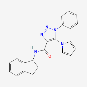 N-(2,3-dihydro-1H-inden-1-yl)-1-phenyl-5-(1H-pyrrol-1-yl)-1H-1,2,3-triazole-4-carboxamide