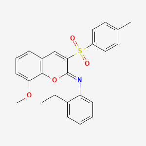 molecular formula C25H23NO4S B2646034 (Z)-2-ethyl-N-(8-methoxy-3-tosyl-2H-chromen-2-ylidene)aniline CAS No. 902557-61-3