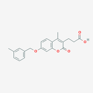 molecular formula C21H20O5 B2646035 3-{4-methyl-7-[(3-methylbenzyl)oxy]-2-oxo-2H-chromen-3-yl}propanoic acid CAS No. 858750-13-7