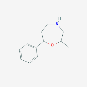molecular formula C12H17NO B2646040 2-甲基-7-苯基-1,4-恶唑烷，非对映异构体的混合物 CAS No. 2138245-80-2