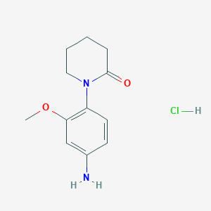 molecular formula C12H17ClN2O2 B2646047 1-(4-Amino-2-methoxyphenyl)piperidin-2-one hydrochloride CAS No. 2219374-79-3