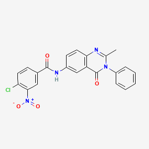 molecular formula C22H15ClN4O4 B2646065 4-chloro-N-(2-methyl-4-oxo-3-phenyl-3,4-dihydroquinazolin-6-yl)-3-nitrobenzamide CAS No. 1105205-79-5