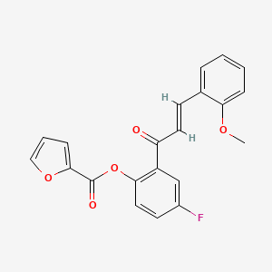 molecular formula C21H15FO5 B2646071 4-fluoro-2-[(2E)-3-(2-methoxyphenyl)prop-2-enoyl]phenyl furan-2-carboxylate CAS No. 433320-62-8