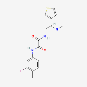 molecular formula C17H20FN3O2S B2646080 N1-(2-(二甲氨基)-2-(噻吩-3-基)乙基)-N2-(3-氟-4-甲基苯基)草酰胺 CAS No. 946199-97-9