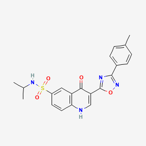 N-isopropyl-4-oxo-3-(3-(p-tolyl)-1,2,4-oxadiazol-5-yl)-1,4-dihydroquinoline-6-sulfonamide