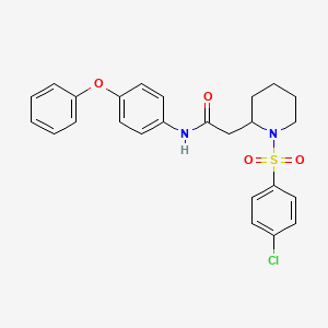 molecular formula C25H25ClN2O4S B2646092 2-(1-((4-chlorophenyl)sulfonyl)piperidin-2-yl)-N-(4-phenoxyphenyl)acetamide CAS No. 941910-76-5