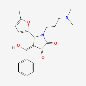molecular formula C21H24N2O4 B2646102 4-benzoyl-1-(3-(dimethylamino)propyl)-3-hydroxy-5-(5-methylfuran-2-yl)-1H-pyrrol-2(5H)-one CAS No. 378765-25-4
