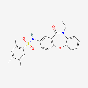 molecular formula C24H24N2O4S B2646108 N-(10-ethyl-11-oxo-10,11-dihydrodibenzo[b,f][1,4]oxazepin-2-yl)-2,4,5-trimethylbenzenesulfonamide CAS No. 921920-05-0