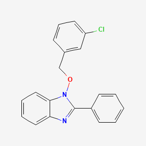 molecular formula C20H15ClN2O B2646113 1-[(3-chlorobenzyl)oxy]-2-phenyl-1H-1,3-benzimidazole CAS No. 338791-18-7