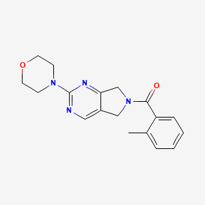 molecular formula C18H20N4O2 B2646114 (2-吗啉-5H-吡咯并[3,4-d]嘧啶-6(7H)-基)(邻甲苯基)甲酮 CAS No. 2034273-08-8