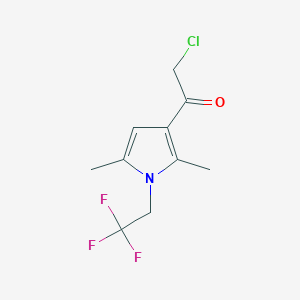 molecular formula C10H11ClF3NO B2646115 2-chloro-1-[2,5-dimethyl-1-(2,2,2-trifluoroethyl)-1H-pyrrol-3-yl]ethan-1-one CAS No. 746630-82-0