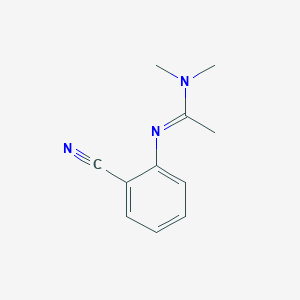 molecular formula C11H13N3 B2646126 (E)-N'-(2-氰基苯基)-N,N-二甲基乙烯亚胺酰胺 CAS No. 102669-53-4
