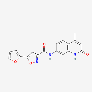 5-(furan-2-yl)-N-(4-methyl-2-oxo-1,2-dihydroquinolin-7-yl)isoxazole-3-carboxamide