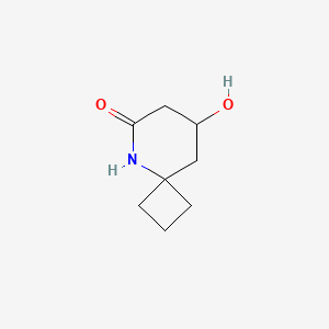 molecular formula C8H13NO2 B2646149 8-羟基-5-氮杂螺[3.5]壬烷-6-酮 CAS No. 1909336-23-7