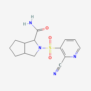 2-(2-Cyanopyridin-3-yl)sulfonyl-3,3a,4,5,6,6a-hexahydro-1H-cyclopenta[c]pyrrole-3-carboxamide