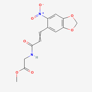 Methyl 2-[3-(6-nitro-1,3-benzodioxol-5-yl)prop-2-enoylamino]acetate