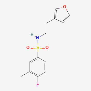 molecular formula C13H14FNO3S B2646177 4-fluoro-N-(2-(furan-3-yl)ethyl)-3-methylbenzenesulfonamide CAS No. 1428372-16-0