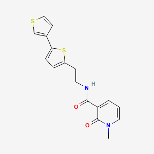 molecular formula C17H16N2O2S2 B2646182 N-(2-([2,3'-bithiophen]-5-yl)ethyl)-1-methyl-2-oxo-1,2-dihydropyridine-3-carboxamide CAS No. 2034564-24-2