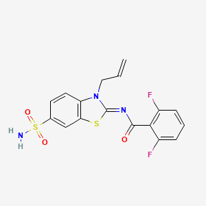 molecular formula C17H13F2N3O3S2 B2646187 (Z)-N-(3-烯丙基-6-磺酰基苯并[d]噻唑-2(3H)-亚甲基)-2,6-二氟苯甲酰胺 CAS No. 865180-29-6