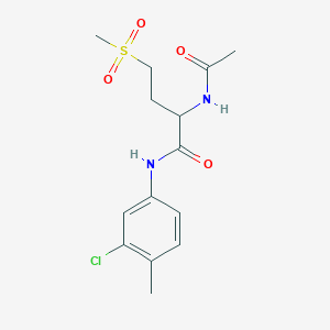 molecular formula C14H19ClN2O4S B2646200 2-acetamido-N-(3-chloro-4-methylphenyl)-4-(methylsulfonyl)butanamide CAS No. 1009351-52-3